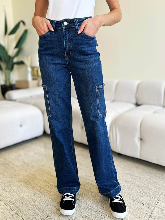 Judy Blue Full Size High Waist Cargo Jeans - Hovatok