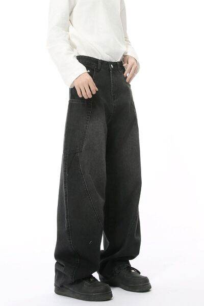 Mid Rise Waist Jeans with Pockets - Hovatok