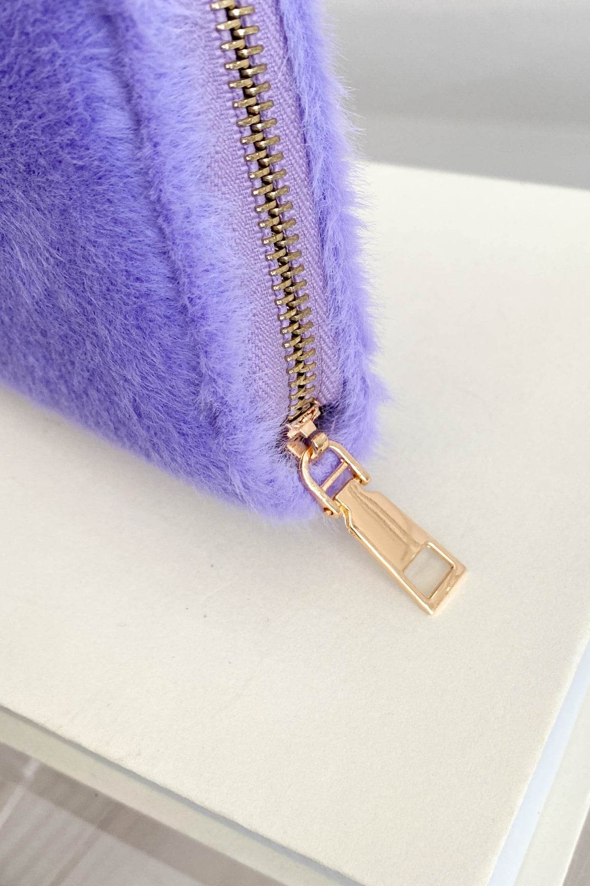 Solid Color Fluff Rectangle Wallet - Hovatok