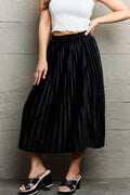 Ninexis Accordion Pleated Flowy Midi Skirt - Hovatok
