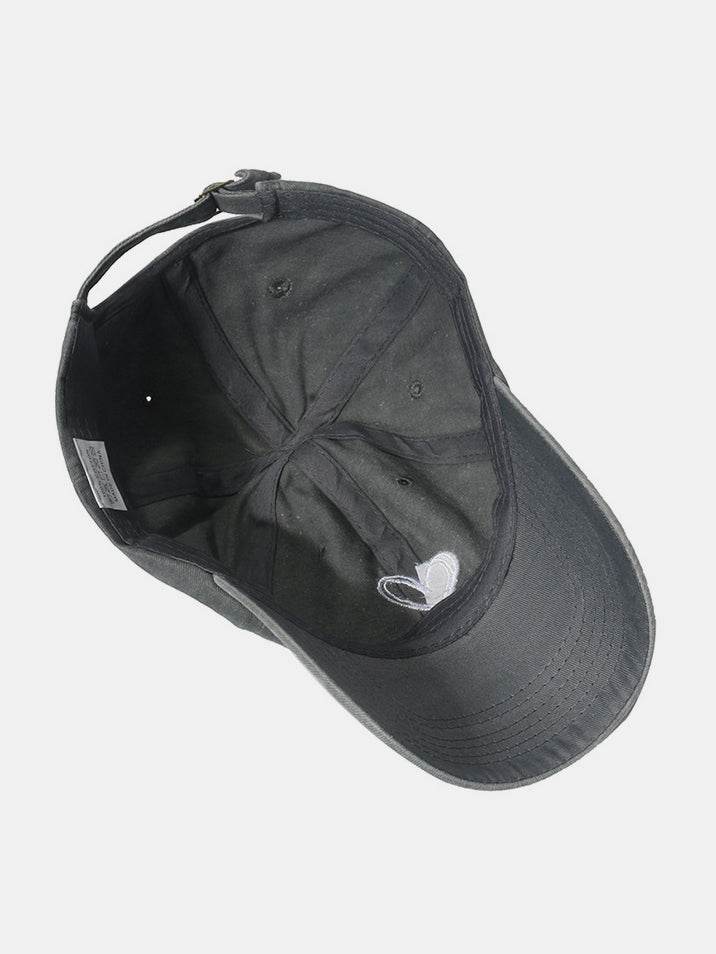 Embroidered Heart Washed Cotton Baseball Cap - Hovatok