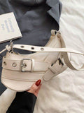 PU Leather Buckle Shoulder Bag - Hovatok