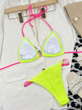 Ribbed Tie Back Bikini Set - Hovatok