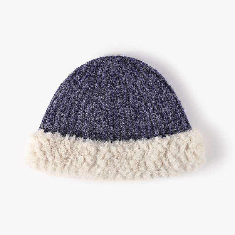 Fuzzy Hem Knit Hat - Hovatok
