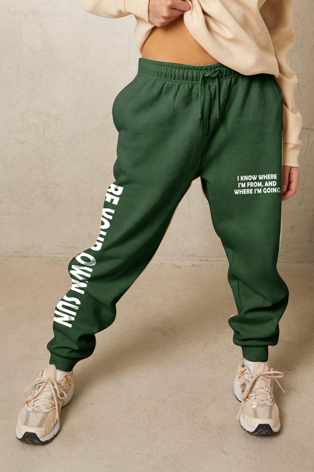 Simply Love Full Size BE YOUR OWN SUN Graphic Sweatpants - Hovatok