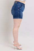 Judy Blue Full Size Double Button Waistband Denim Shorts Plus Size - Hovatok