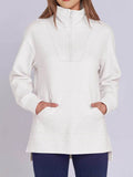 ฺHigh-Low Quarter Zip Long Sleeve Sweatshirt - Hovatok