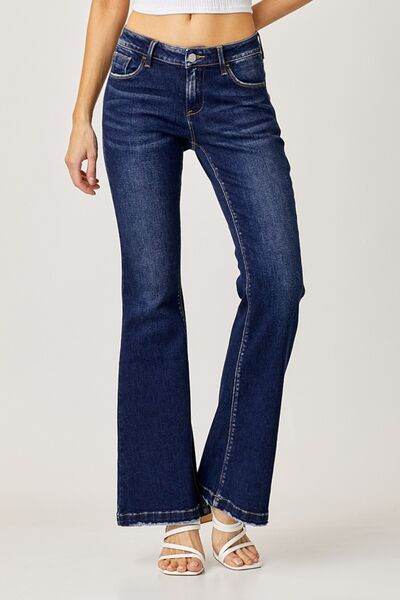 RISEN Full Size Low Rise Flare Jeans - Hovatok