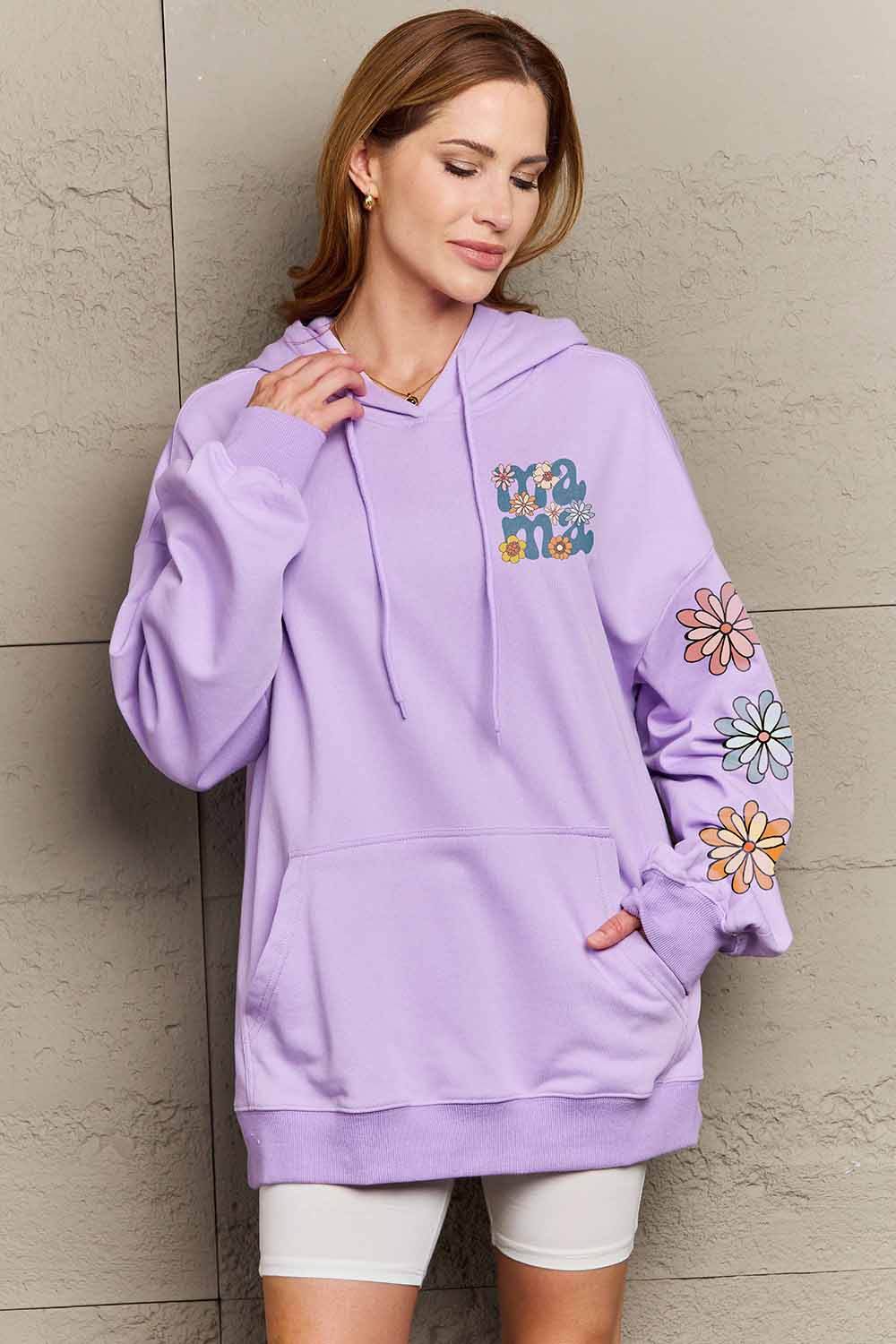 Simply Love Simply Love Full Size MAMA Graphic Dropped Shoulder Hoodie - Hovatok