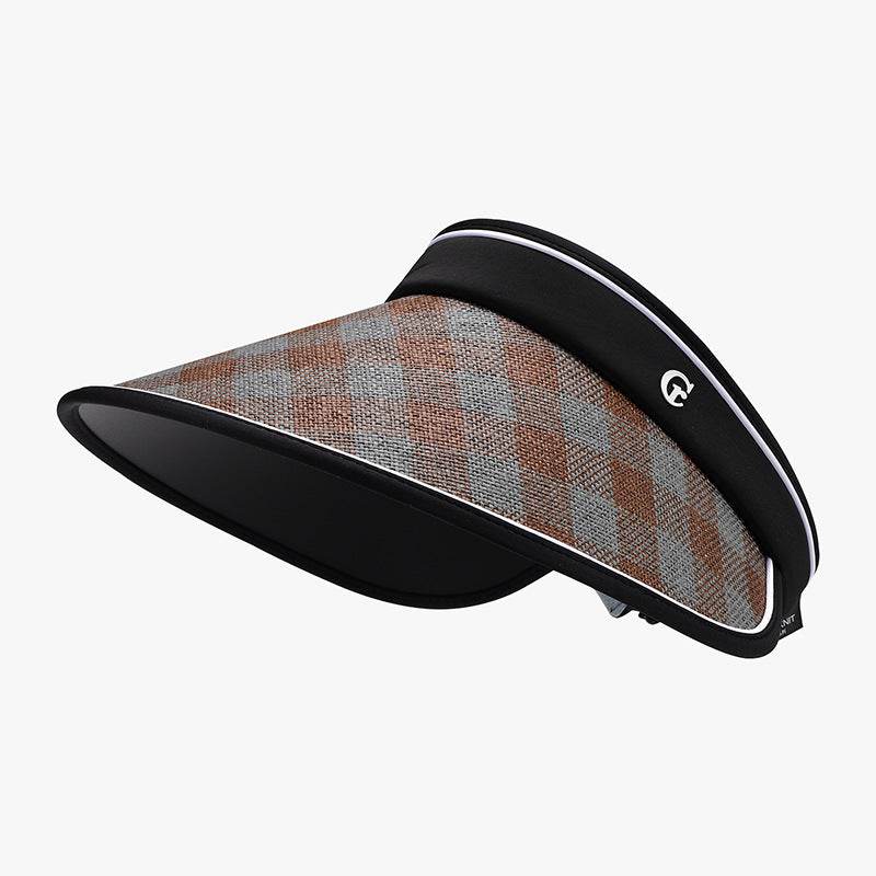 Plaid Natural Grass Adjustable Sun Hat - Hovatok