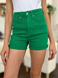 Judy Blue Full Size Tummy Control Garment Dyed Denim Shorts - Hovatok