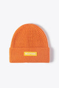 NEWYORK Patch Rib-Knit Cuffed Beanie - Hovatok