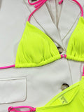 Ribbed Tie Back Bikini Set - Hovatok