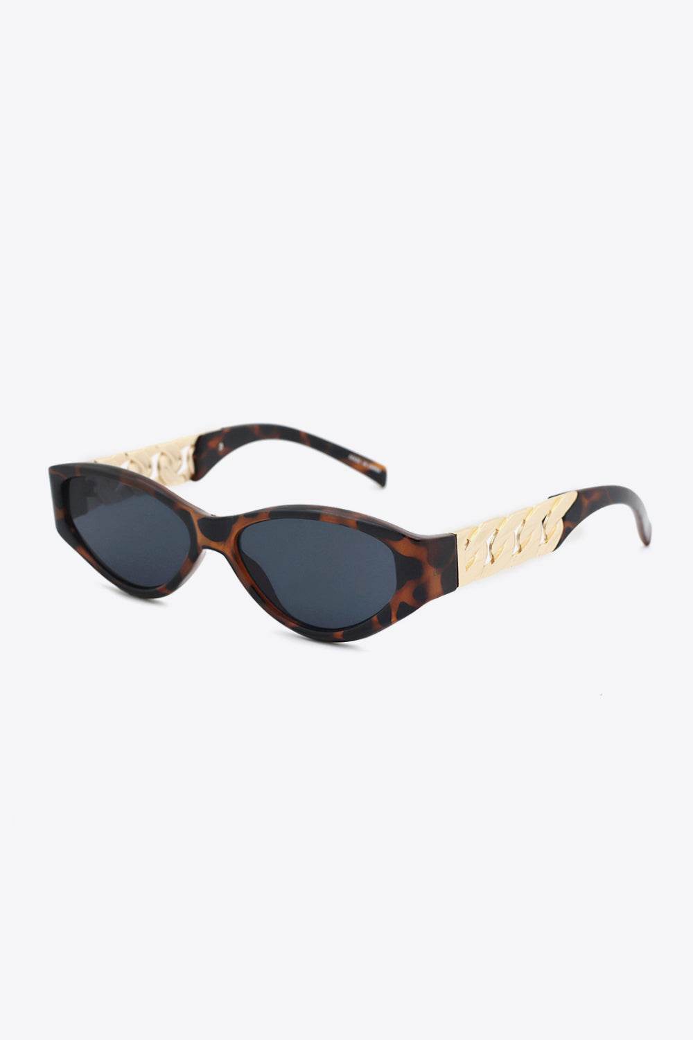 Chain Detail Temple Cat Eye Sunglasses - Hovatok