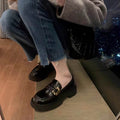 Round Toe Platform Loafers - Hovatok