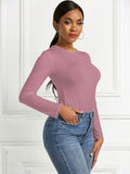 Round Neck Long Sleeve Bodysuit - Hovatok