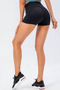 Slim Fit Wide Waistband Sports Shorts - Hovatok