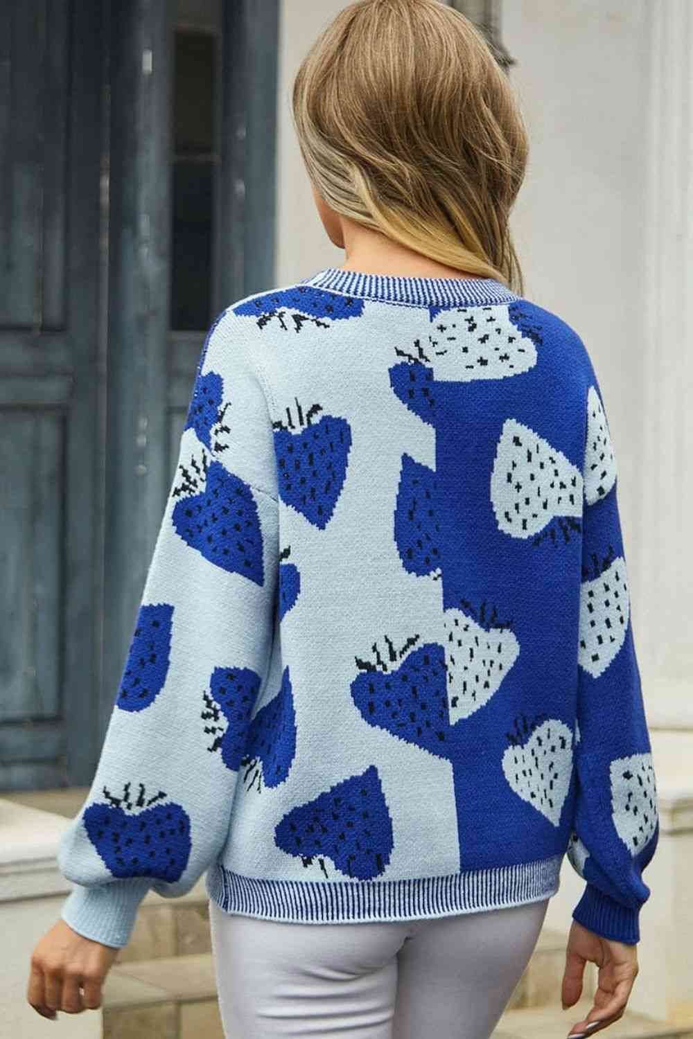 Angel Wings Printed V-Neck Button-Down Long Sleeve Cardigan - Hovatok