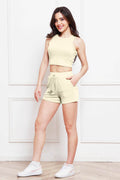 Round Neck Tank and Drawstring Shorts Set - Hovatok