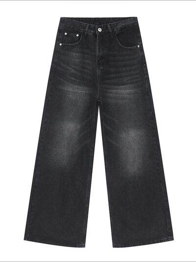 Wide Leg Jeans with Pockets - Hovatok