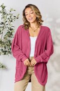 Basic Bae Full Size Ribbed Cocoon Cardigan - Hovatok