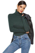 Ribbed Turtleneck Long Sleeve Bodysuit - Hovatok