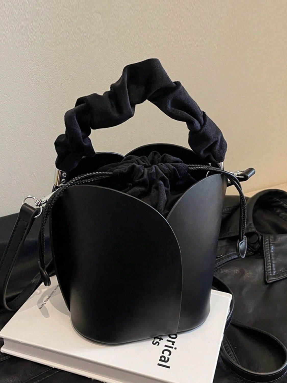 PU Leather Drawstring Bucket Bag - Hovatok