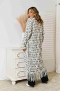 Angel Wings Full Size Multicolored Open Front Fringe Hem Cardigan - Hovatok