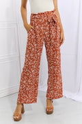 Heimish Right Angle Full Size Geometric Printed Pants in Red Orange - Hovatok