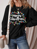 MERRY CHRISTMAS Dropped Shoulder Long Sleeve Sweatshirt - Hovatok