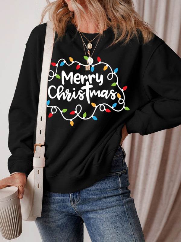 MERRY CHRISTMAS Dropped Shoulder Long Sleeve Sweatshirt - Hovatok