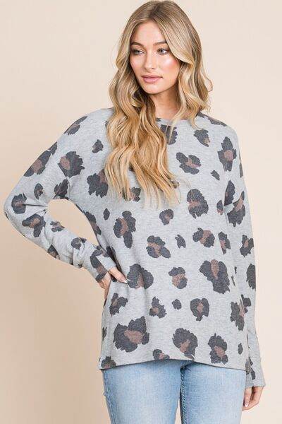 BOMBOM Leopard Drop Shoulder T-Shirt - Hovatok