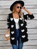 Angel Wings Heart Open Front Long Sleeve Cardigan - Hovatok