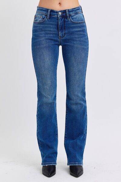 Judy Blue Full Size Run Mid-Rise Bootcut Jeans with Thermal Lining - Hovatok