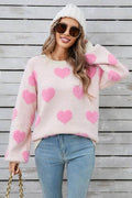 Angel Wings Heart Dropped Shoulder Long Sleeve Sweater - Hovatok