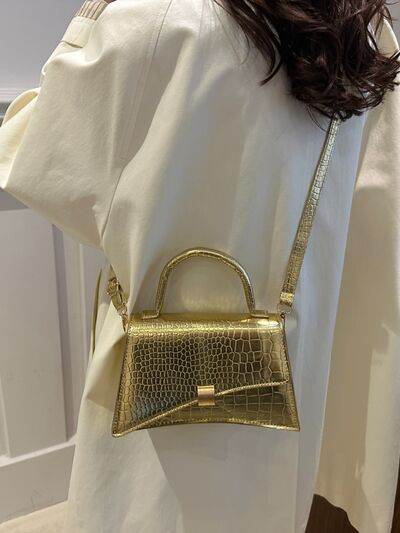 Solid Color PU Leather Handbag - Hovatok