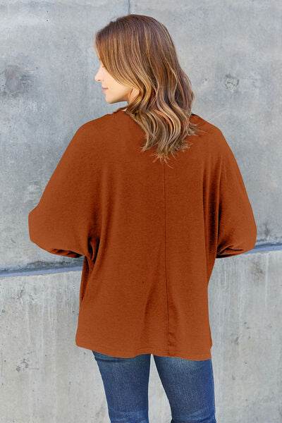 Double Take Full Size Round Neck Long Sleeve T-Shirt - Hovatok