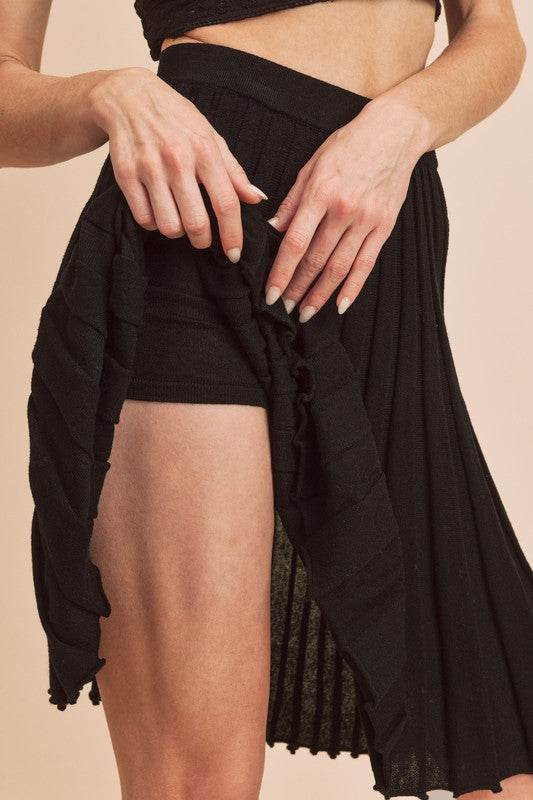 Aemi+Co Elastic Waist Knit Skort - Hovatok