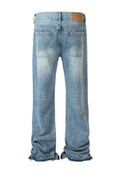 Men's Distressed Raw Hem Jeans - Hovatok