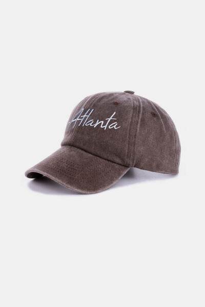 Zenana Washed ATLANTA Embroidered Baseball Cap - Hovatok