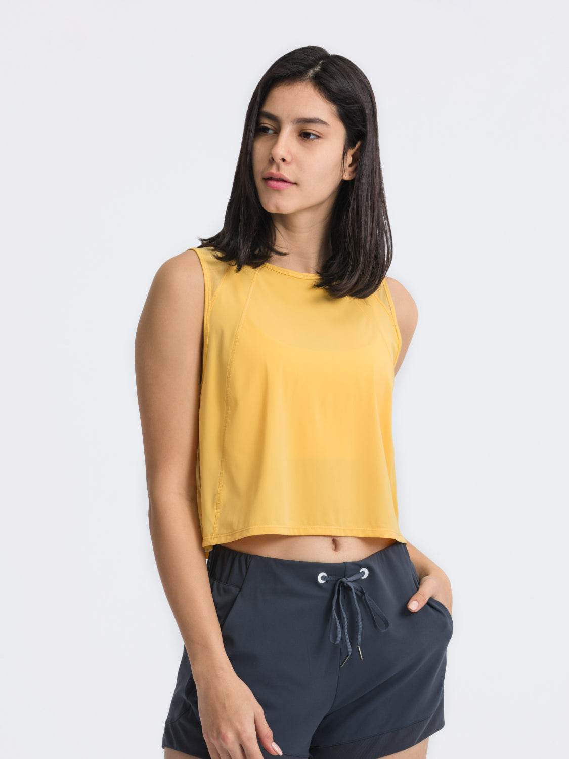 Millennia Round Neck Cropped Active Tank - Hovatok