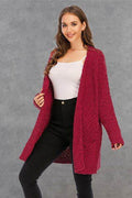 Angel Wings Pocketed Open Front Long Sleeve Cardigan - Hovatok