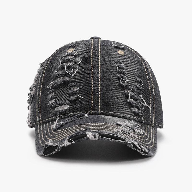 Distressed Adjustable Cotton Baseball Cap - Hovatok