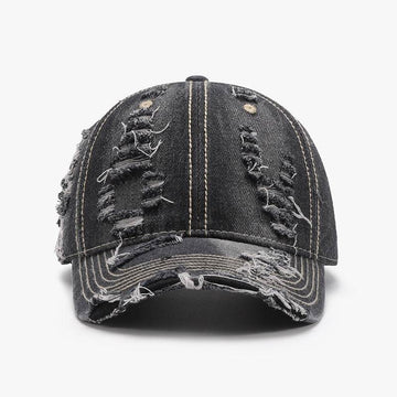 Distressed Adjustable Cotton Baseball Cap - Hovatok