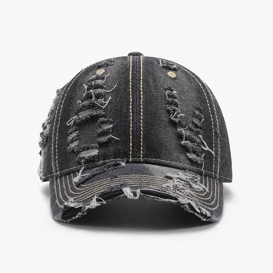 Distressed Adjustable Cotton Baseball Cap - Hovatok
