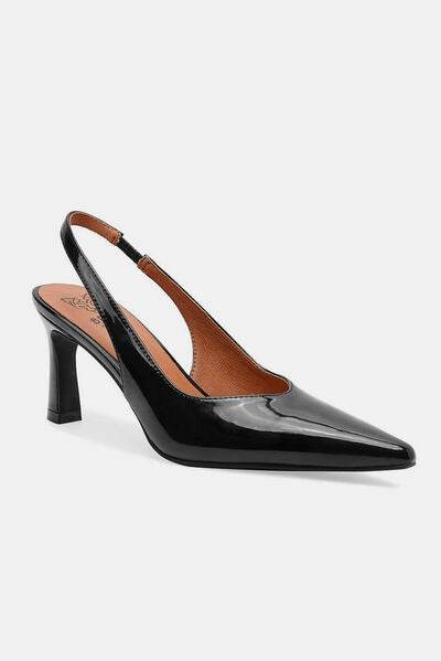 Beast Fashion Faux Leather Point Toe Slingback Pumps - Hovatok