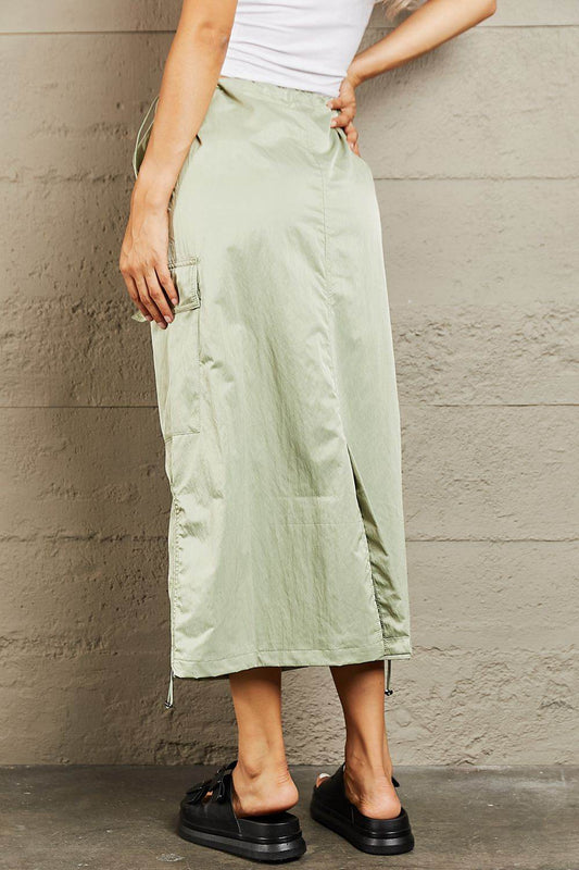 HYFVE Just In Time High Waisted Cargo Midi Skirt - Hovatok