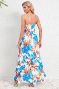 Printed Surplice Maxi Cami Dress - Hovatok