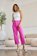 RFM Crop Chloe Full Size Tummy Control High Waist Raw Hem Jeans - Hovatok