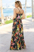 Crisscross Printed Surplice Cami Dress - Hovatok